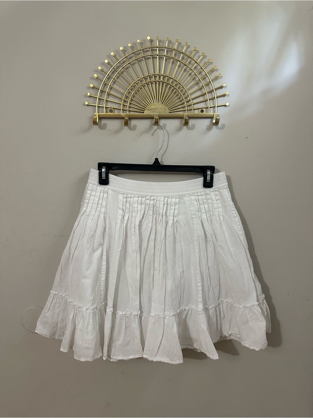 GAP White Tiered Cotton Skirt with Ruffle Hem